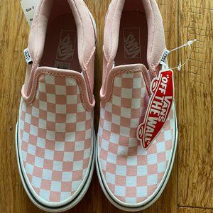 Vans Kids Classic Slip on Checkerboard Shoe Powder pink Youth Sz 3